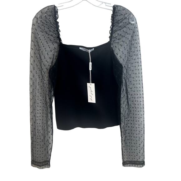 Petal and Pup Rigala Top Womens Size Large Black Mesh NWT - Picture 2 of 9